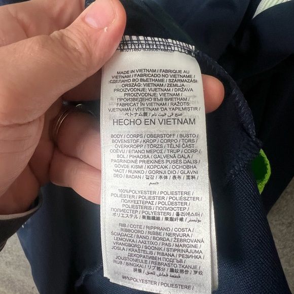 NFL Nike Men Large Navy and Green Therma-Fit Pullover Hoodie - Picture 3 of 10